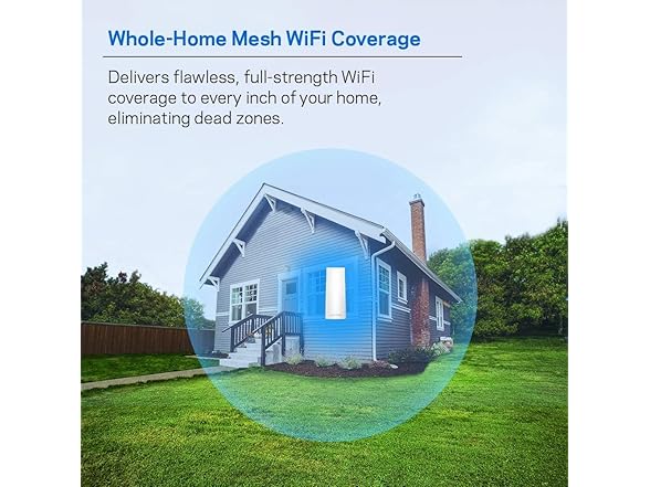 Linksys WHW0301 Velop Intelligent Mesh WiFi Router System: AC2200 Tri-Band, Network for Full-Speed Coverage, Computer Internet Wireless Routers Extender for Home (White, 3-Pack) (Renewed) (Open Box)