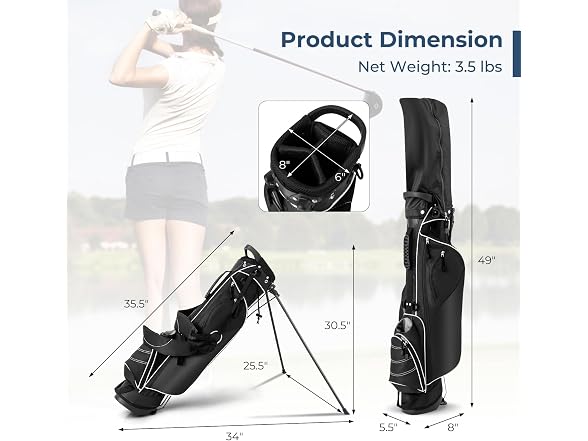 OFFICEJOY Golf Stand Bag, Portable Golf Clubs Bag