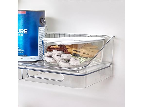 iDesign Storage Bins w/Lid Clear 2pc