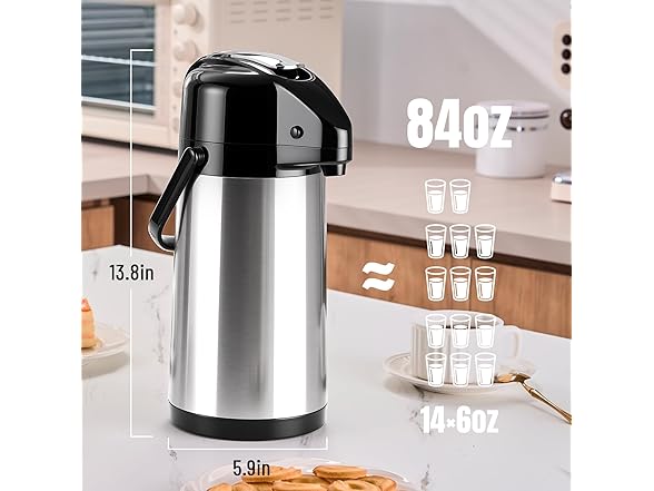 Airpot Coffee Carafe with Double Pump