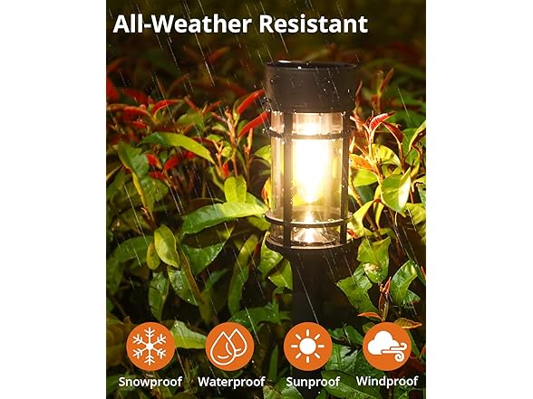 (8 Pack) ILANCK Solar Pathway Lights Outdoor