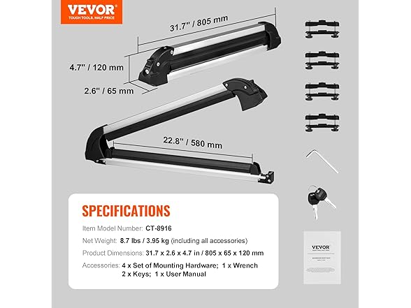 VEVOR Ski and Snowboard Roof Rack