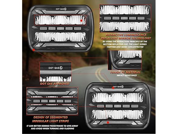 TopAutoGear H6054 5x7 7x6 Led Headlights