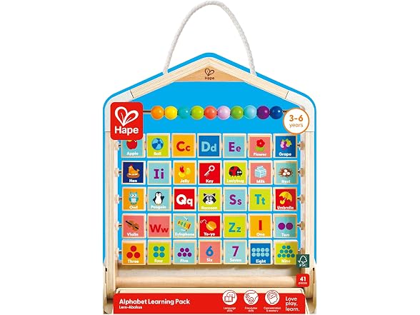 Hape Alphabet Learning Pack & Chalkboard Set for Toddlers