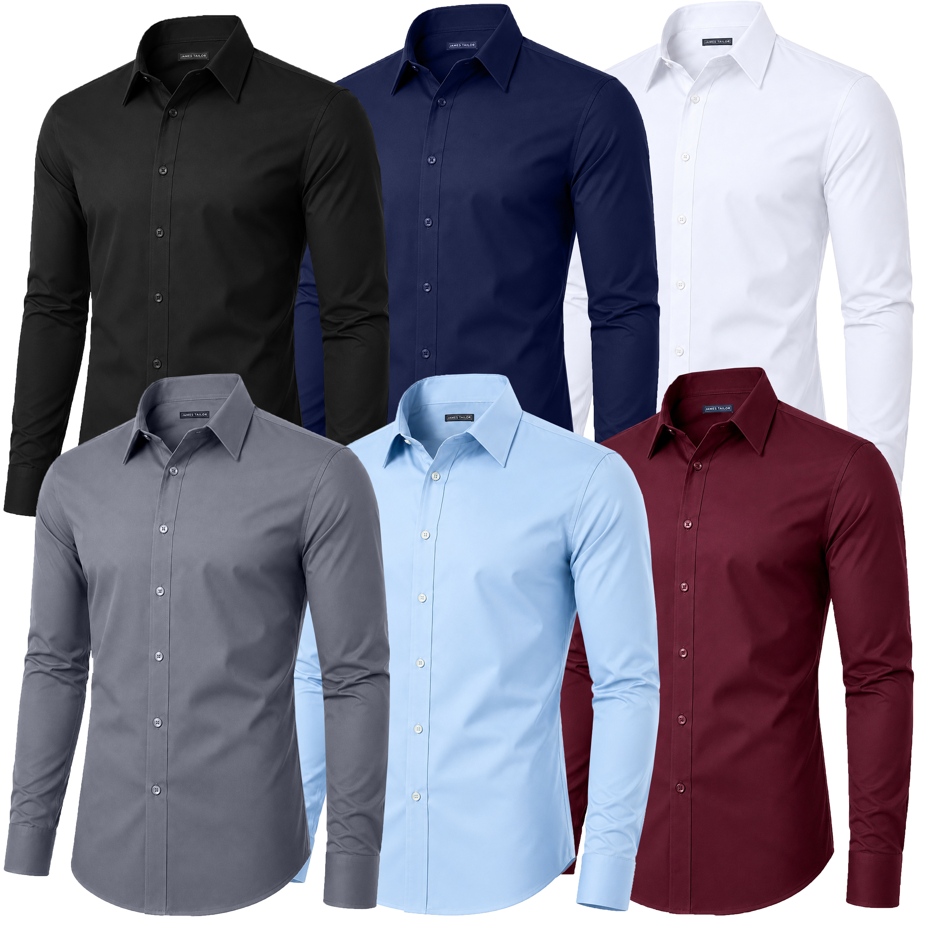 Mens L/S Stretch Dress Shirt - Gallery 11