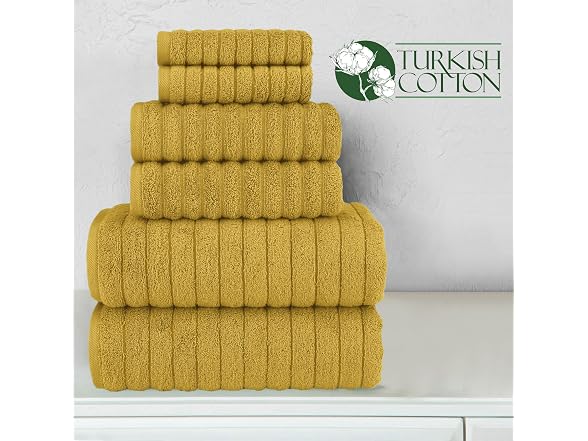 Elegant Comfort 100% Turkish Cotton Corduroy Towels, Gold