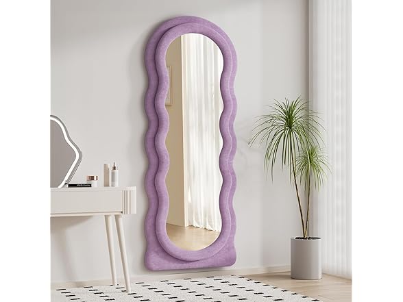 Wavy Full Length Mirror with Stand