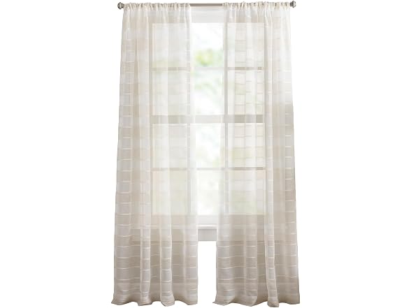 Curtainworks Striped Sheer Curtains, 50" x 84", 2 Panel