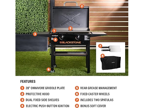 Blackstone 2450AZ 28" Omnivore Griddle Bundle with Soft Cove (Open Box)