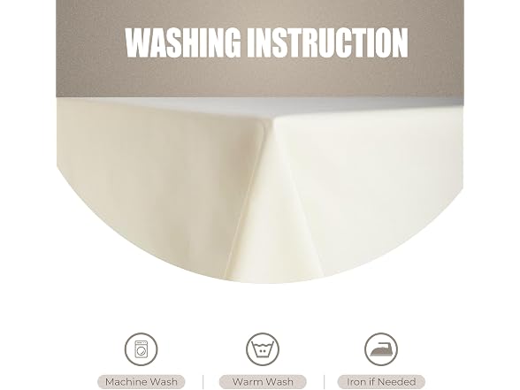 Ivory Polyester Rectangle Tablecloth - 60" x 102"