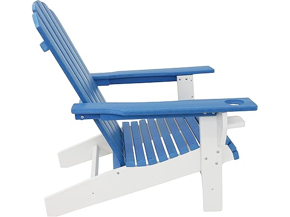 Sunnydaze All-Weather Blue/White Adirondack Chair
