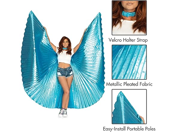 360 Degree Pleated Halter Isis Wings Costume