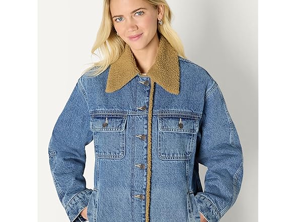 Amazon Ess. Women Faux-Shearling Denim Jacket