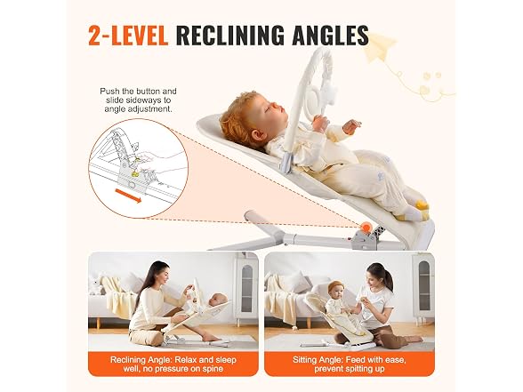 Baby Bouncer, Folding Bouncer Seat for Rotatable