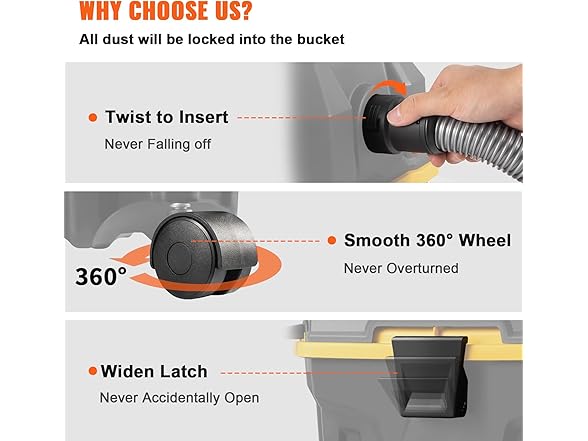 VEVOR Wet and Dry Shop Vac, 4 Gallon, 5 Peak HP