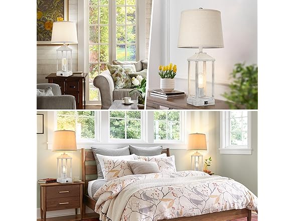 Brightever Farmhouse White Table Lamps