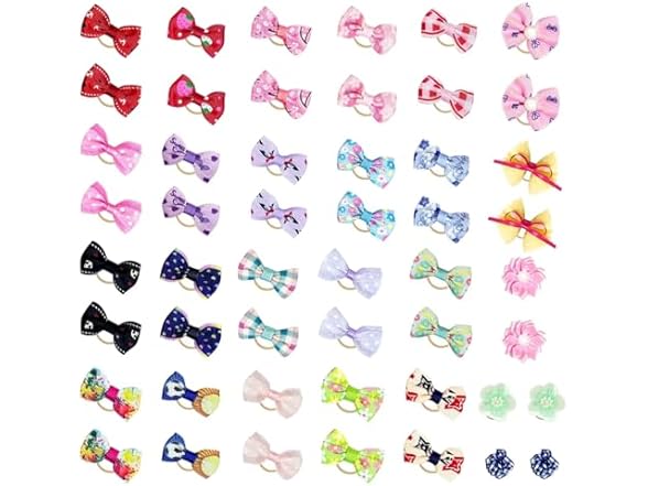 Rimobul 50PCS Yorkie Pet Hair Bows