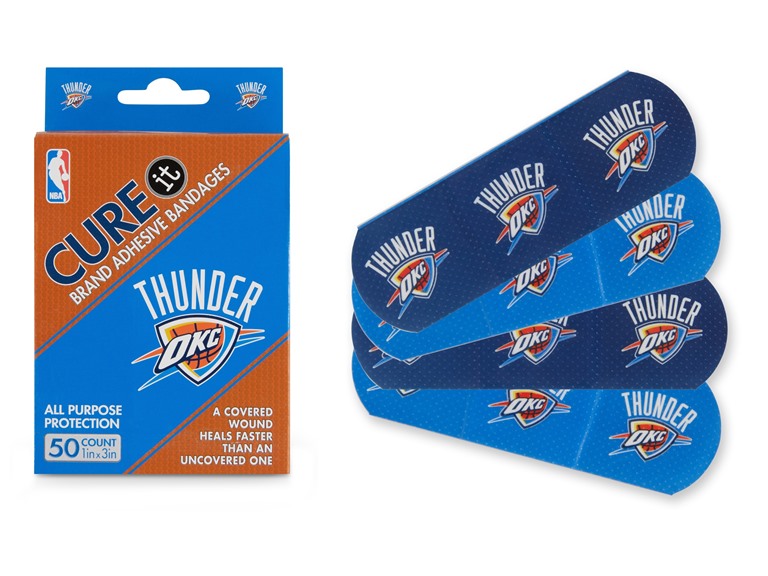 CURE IT  TRX-NBA-OKCTH 10-Pack / 500ct 500ct NBA Team Adhesive Bandages  Oklahoma City Thunder