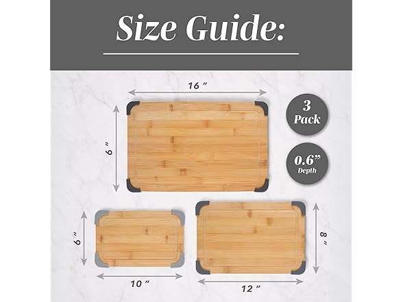 COOK WITH COLOR Non-Slip Cutting Board Set