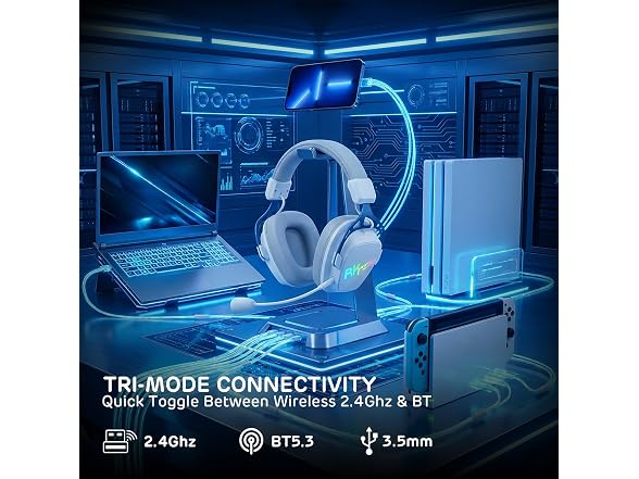 RK ROYAL KLUDGE RK-HG103-RWWT HG103 Gaming Headset,White
