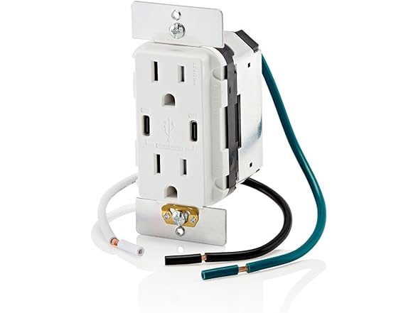 Leviton 60W (6A) USB Dual Type-C/C Power Delivery in-Wall Charger
