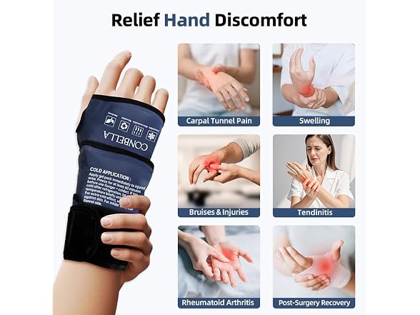 CONBELLA B0GQGDZKFD Wrist Ice Pack Wrap