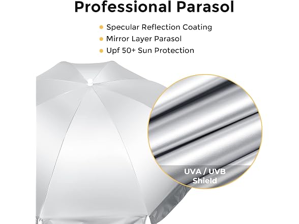 Prospo 55 Inch Beach Chair Umbrella w Adjustable Clamp