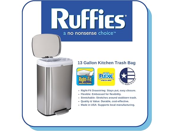 Ruffies Tall Kitchen Trash Bags