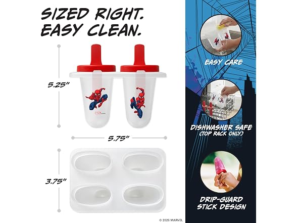 Marvel Spider-Man Plastic Popsicle Molds 