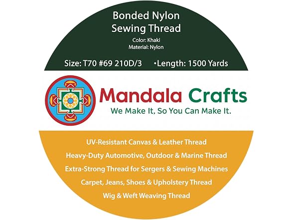 Mandala Crafts Size 69 210D T70 Bonded Nylon - Gallery 8