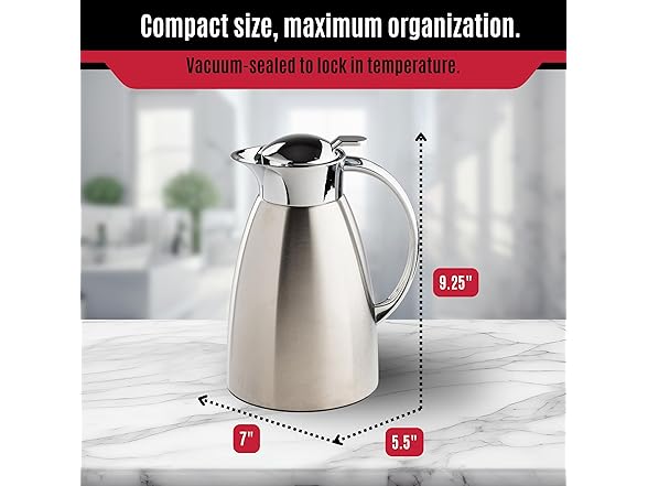 Tablecraft 50oz (1.5L) Stainless Steel Coffee Carafe