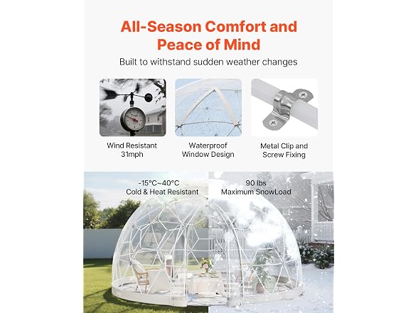 Garden Dome Tent, 12 x 7.2 ft Clear