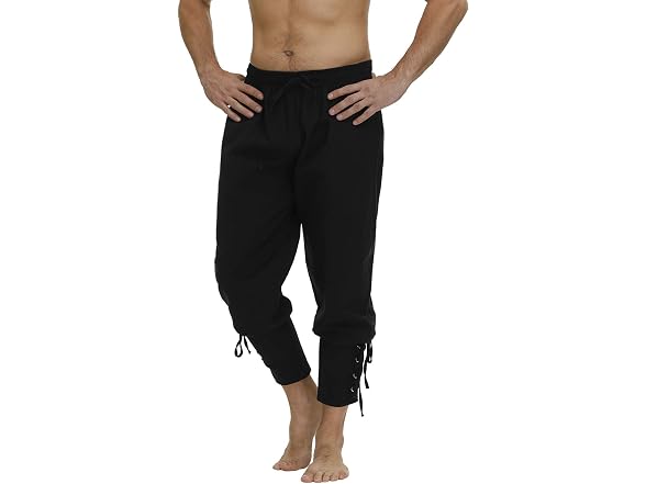Zhitunemi Men's (3X) Viking Pirate Pants Black - Gallery 4