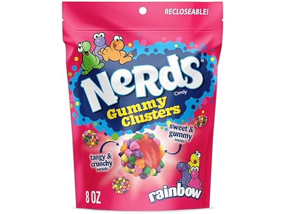 Nerds Gummy Clusters Candy, Rainbow 8 Oz