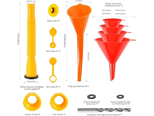 Car captain Car Captain 38pcs Gas Can Spout Replac