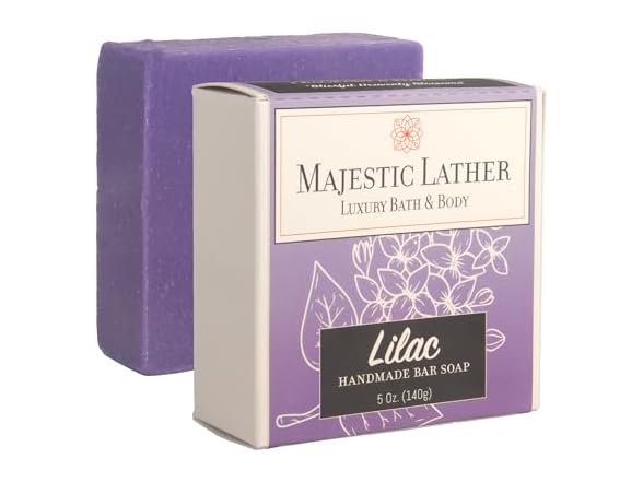Majestic Lather Lilac Luxury Floral Bar Soap for Face & Body
