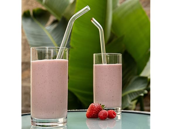 Extra-Wide 10mm Reusable Glass Drinking Straws