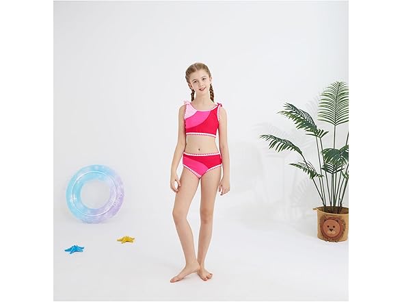 Mestown Girls Two Piece Swimsuits Color Block