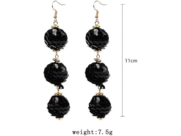 Glitter Sequin Ball Dangle Stud Earrings