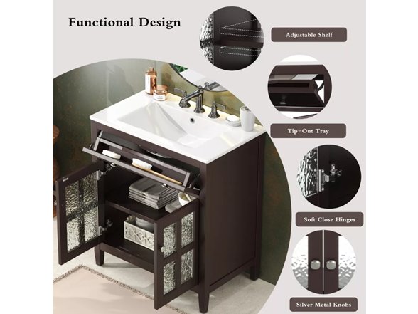 Christopher Knight Home Graham 30" Contemporary Vanity