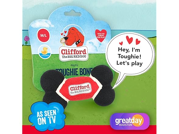 Clifford Toughie Bone 6.75" Dog Toy