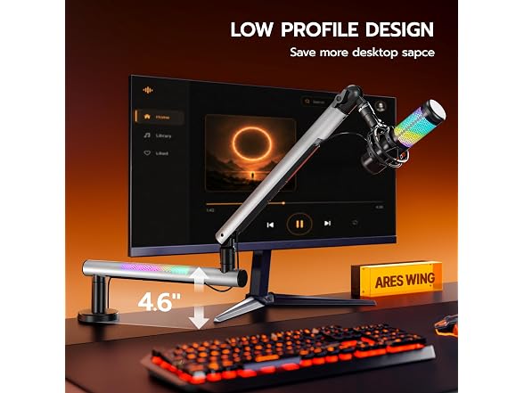 ARES WING Aluminum Low Profile Mic Arm