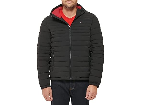 Tommy Hilfiger Men Stretch Poly Hooded Jacket