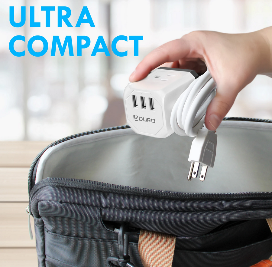 Aduro Square Power Strip - 3 AC Outlets & 3 USB Ports - Gallery 21