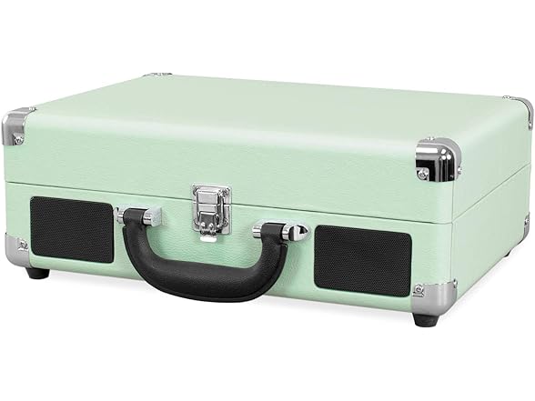 (NEW) Victrola Bluetooth Suitcase Record Player with 3-Speed Turntable