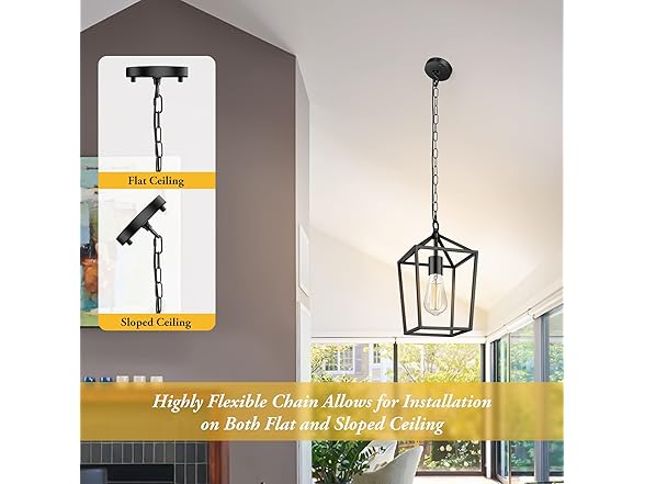 BesLowe Farmhouse Black Pendant Light