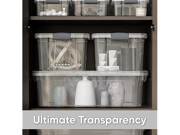 Superio Clear Storage Box with Lid, 4.5 Quart 18 Pack
