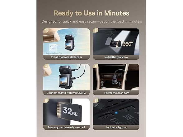 Baseus VD1 Pro Solar Dash Cam | 4K+1080P