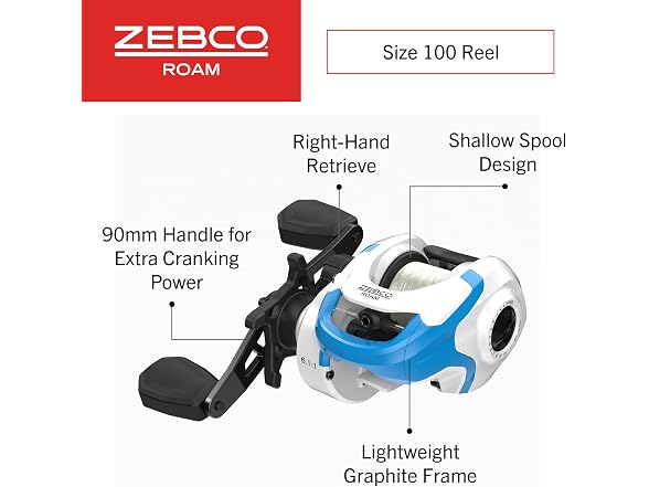 Zebco Roam Baitcast Reel and Fishing Rod Combo