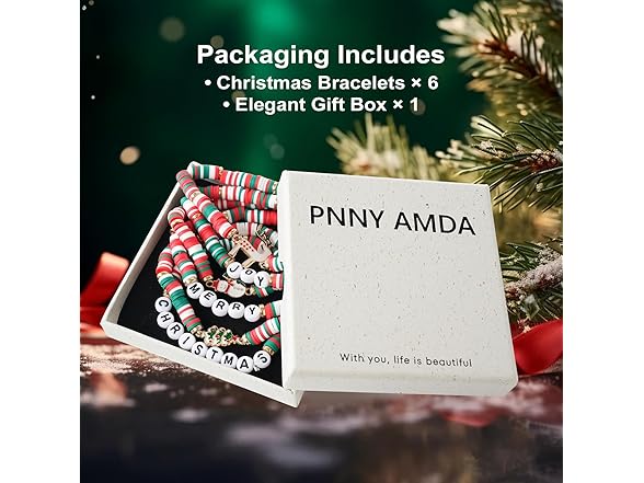 PNNY AMDA 6 Pack Christmas Bracelets